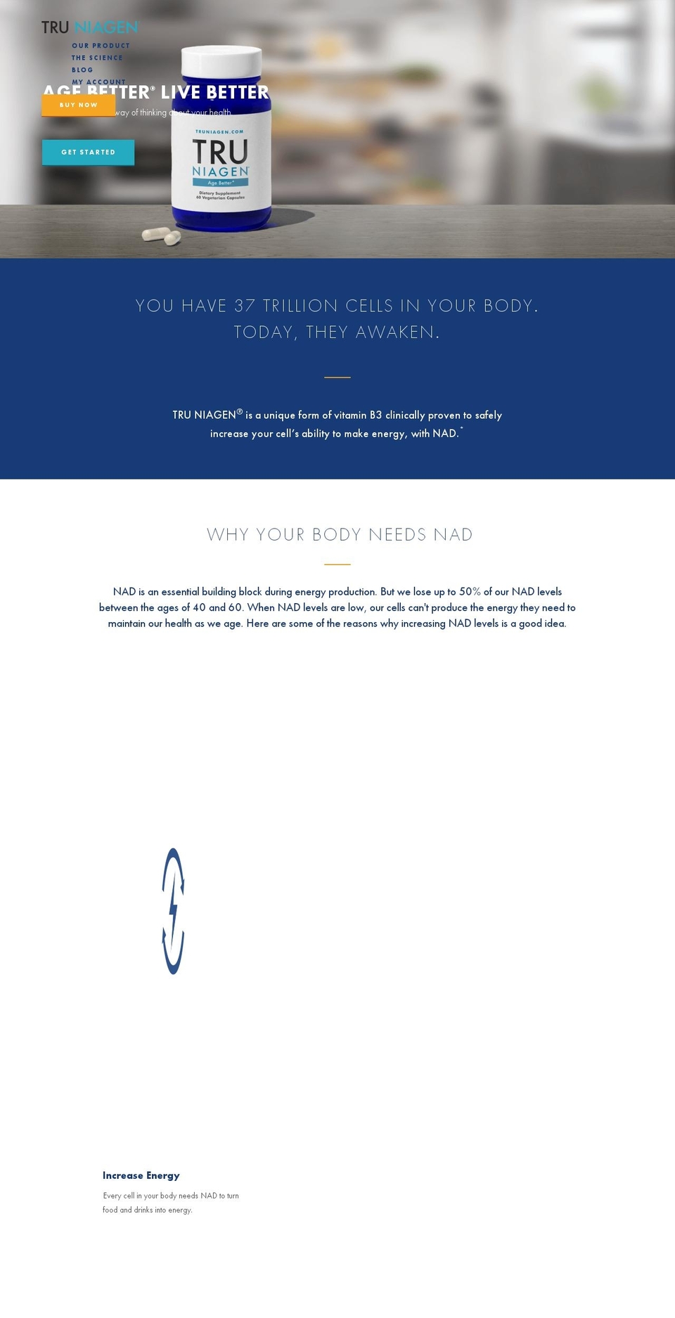 truniagen.com shopify website screenshot