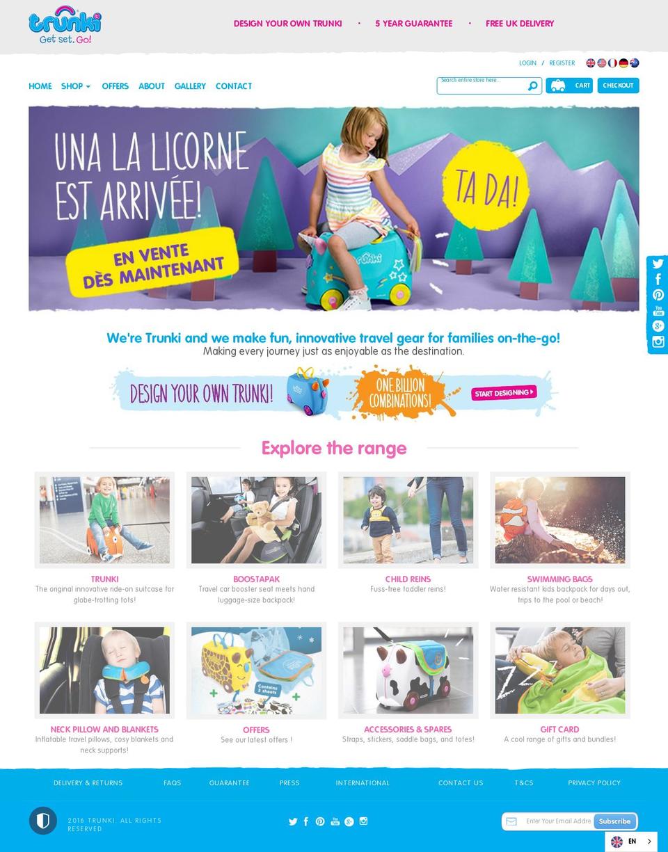 Wokiee Shopify theme site example trunki.fr