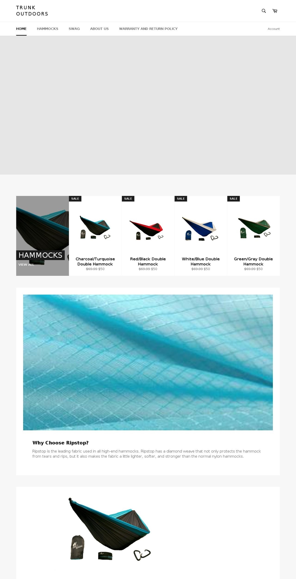trunkoutdoors.com — Shopify storefront screenshot