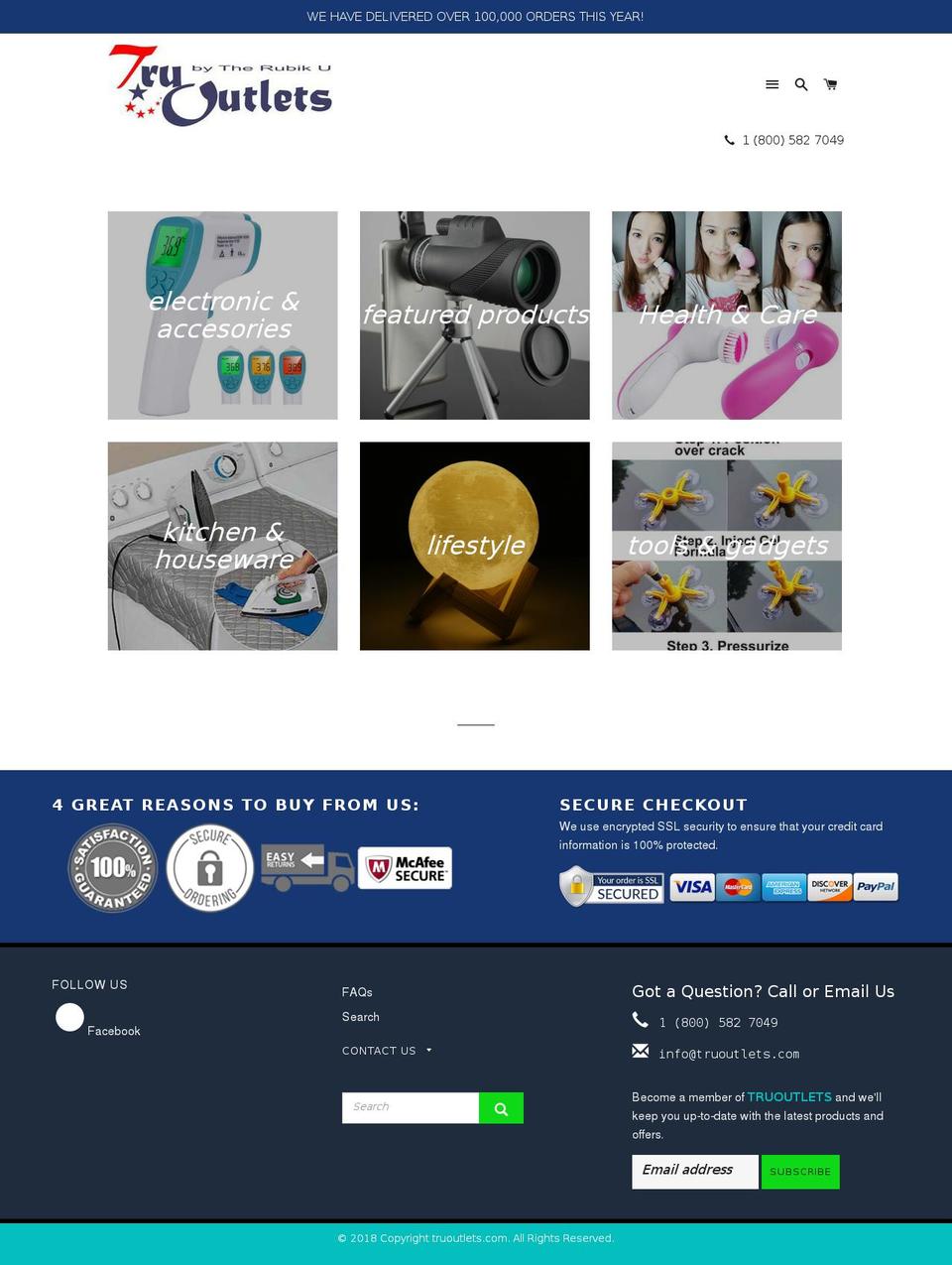 truoutlets.com — Shopify storefront screenshot