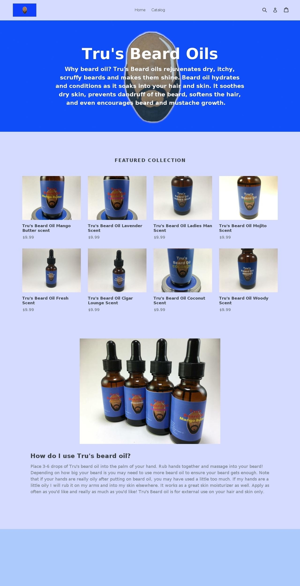trusbeardoils.com — Shopify storefront screenshot