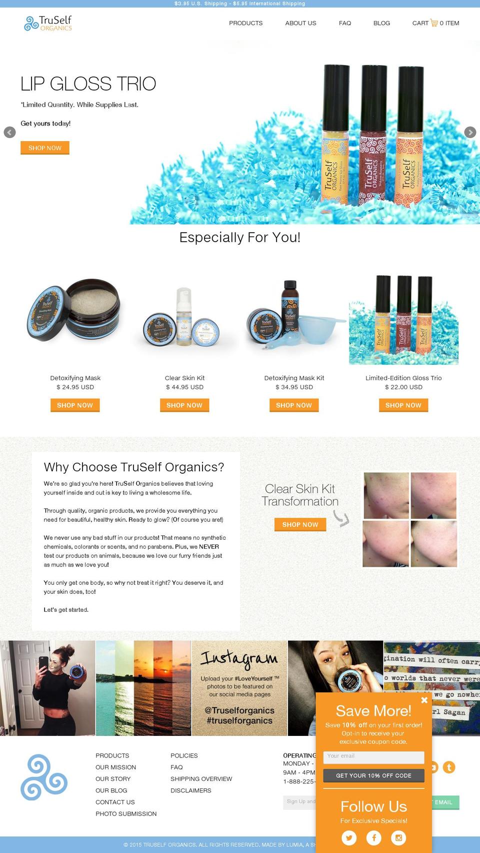 truselforganics.com shopify website screenshot
