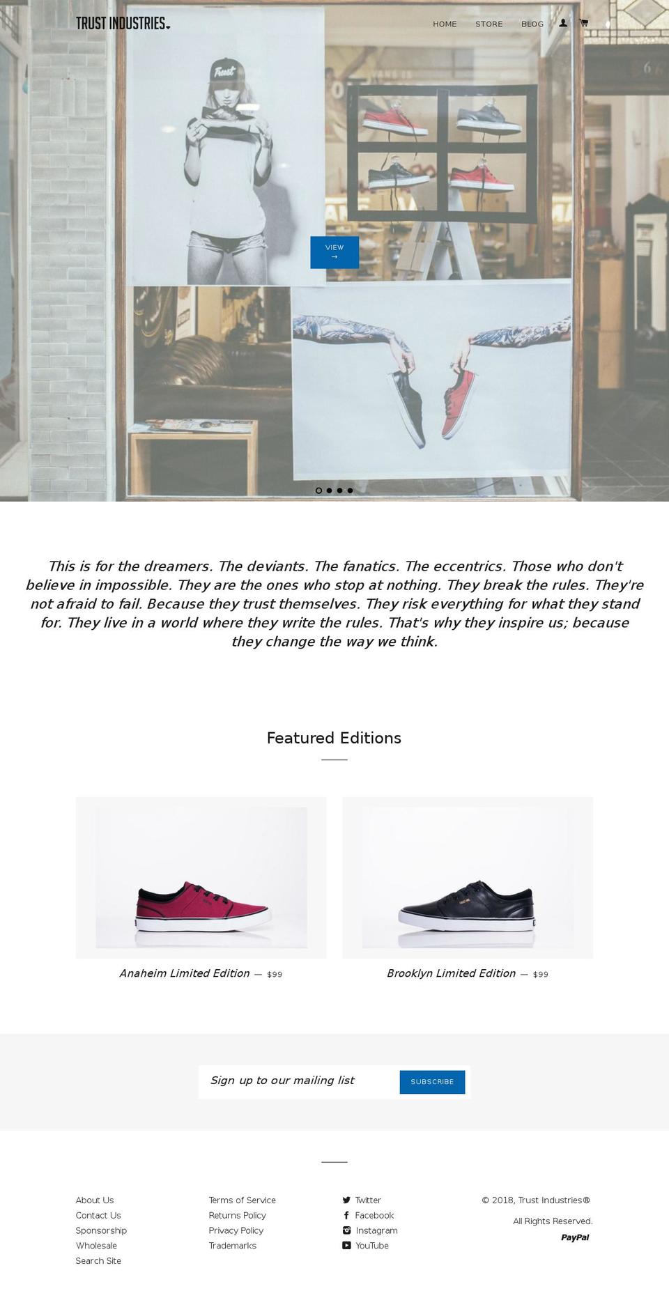 trust-ind.com — Shopify storefront screenshot
