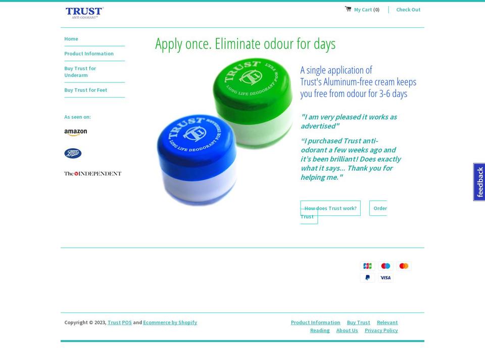 trustcosmetics.co.uk shopify website screenshot