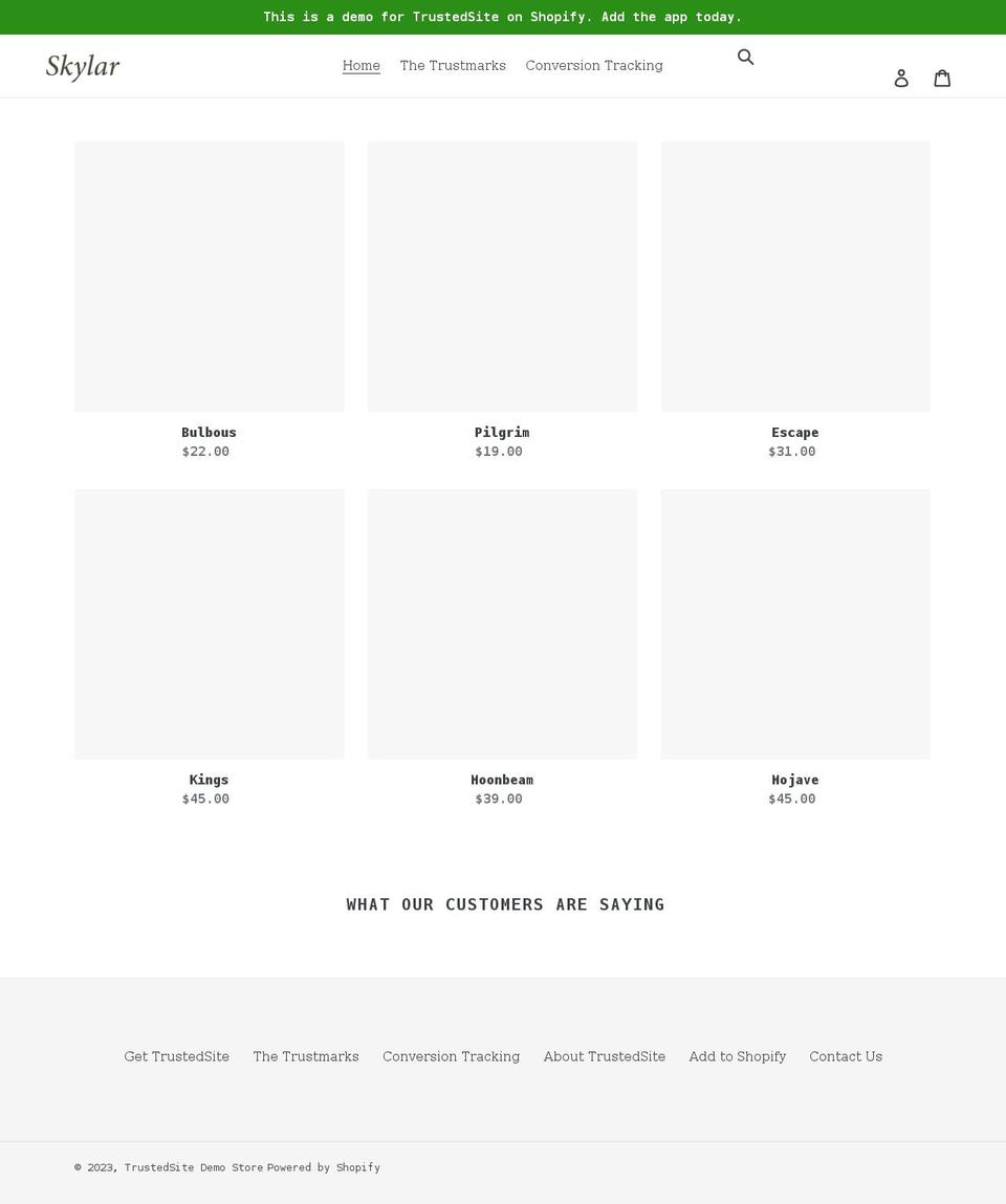 trustedsite-demo-store.myshopify.com shopify website screenshot