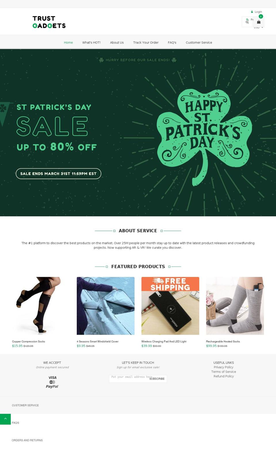 trustgadgets.com — Shopify storefront screenshot