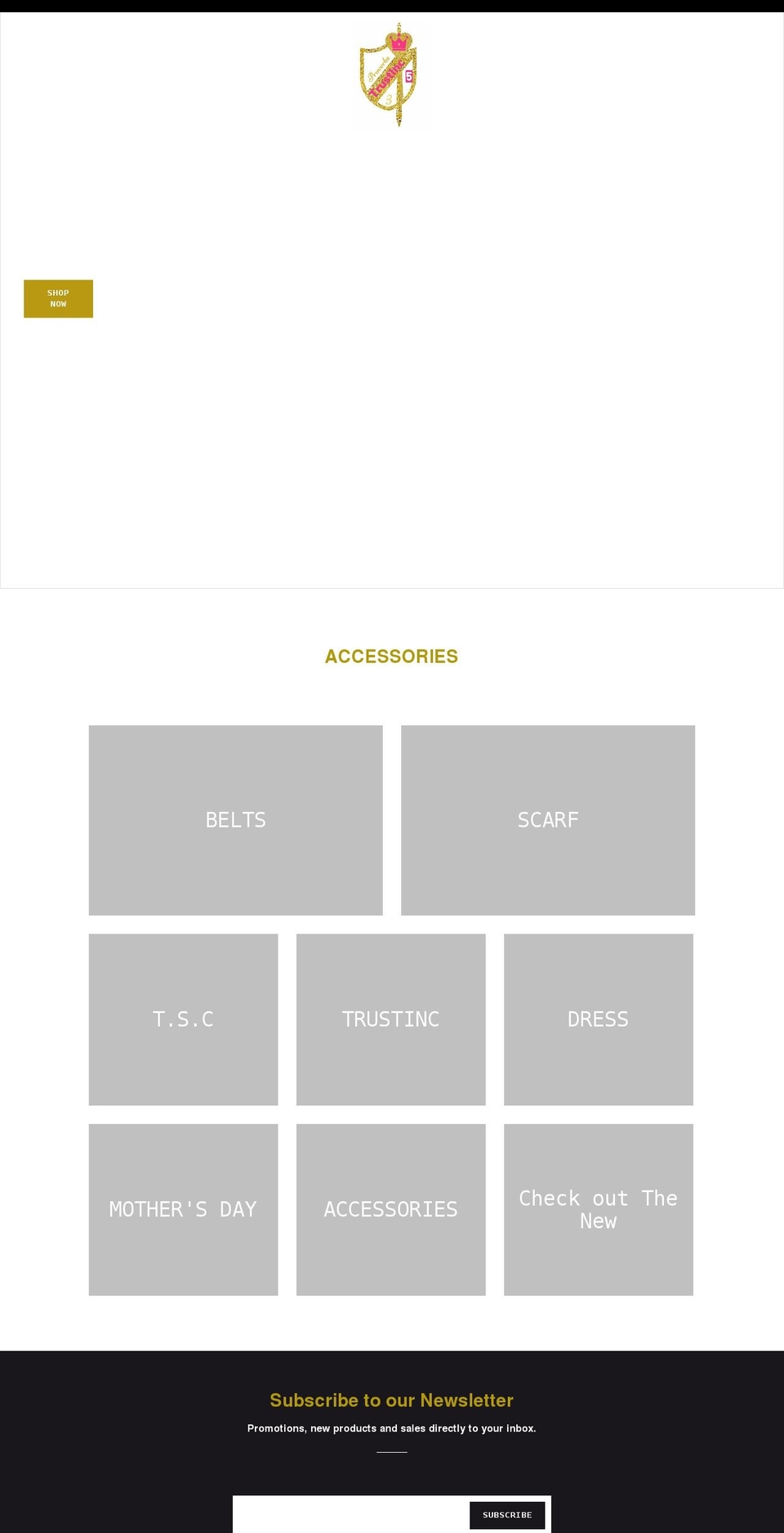 trustincapparel.com shopify website screenshot