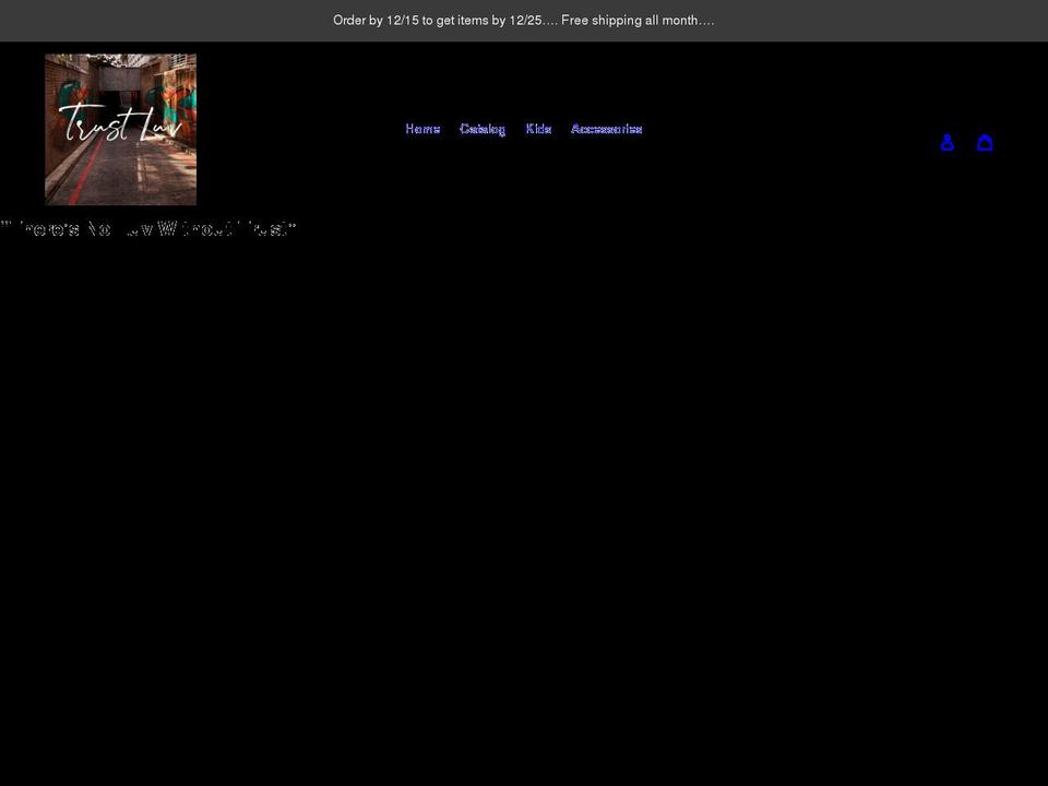 trustluvclothing.com shopify website screenshot