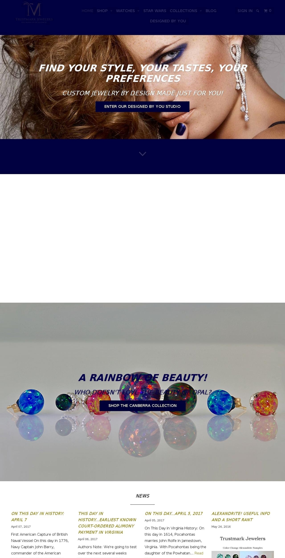 trustmarkjewelry.com shopify website screenshot
