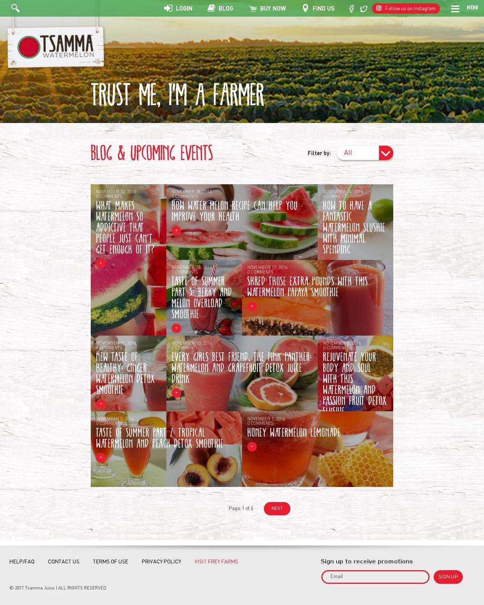 tsammajuice theme new version 1.1 Shopify theme site example trustmeimafarmer.com
