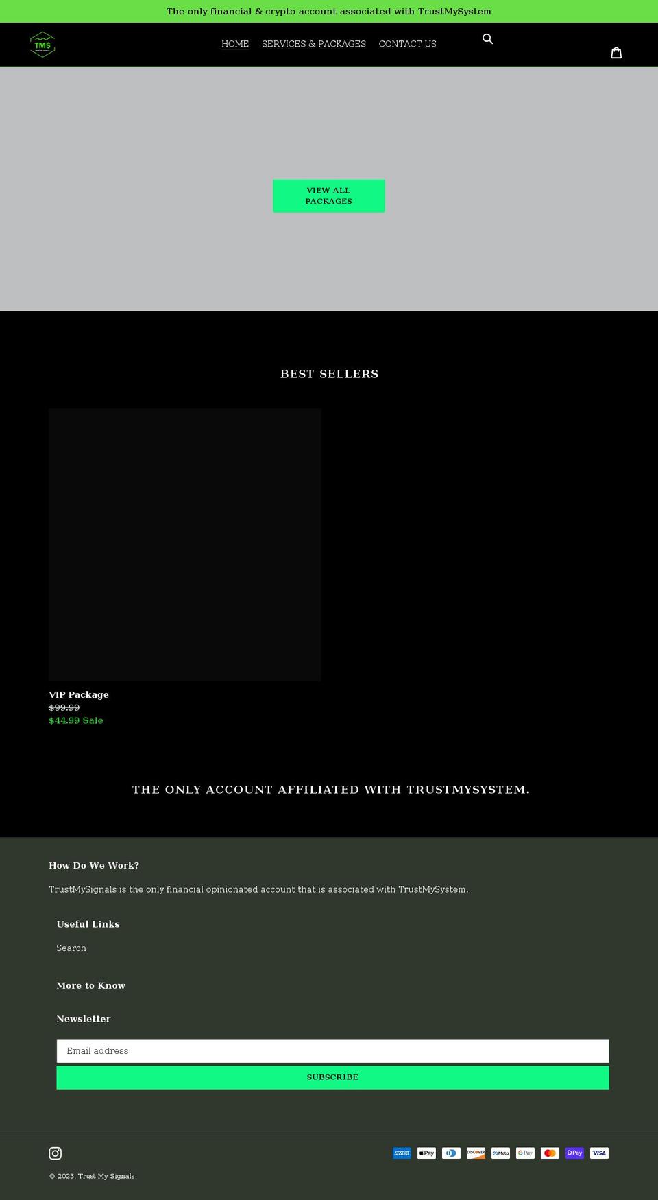 trustmystocks.com shopify website screenshot