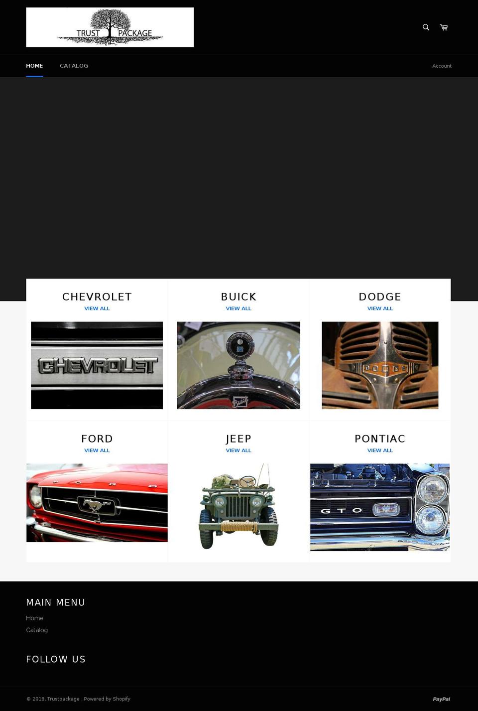 trustpackage.com shopify website screenshot