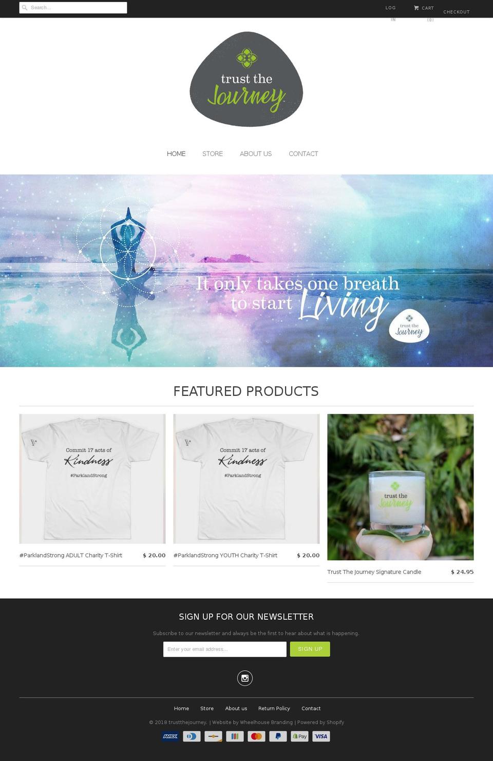trustthejourneyapparel.com — Shopify storefront screenshot