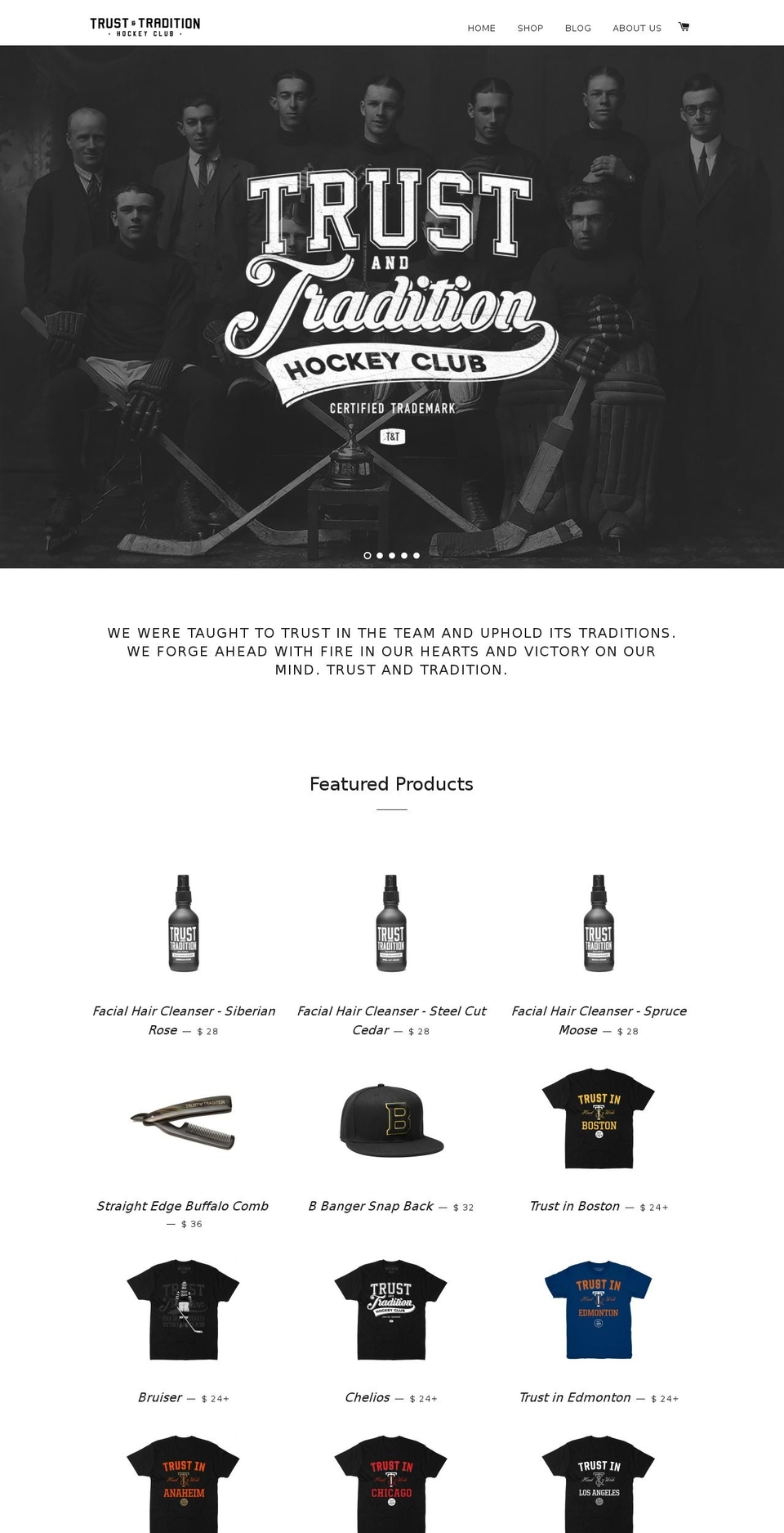 trusttradition.com shopify website screenshot