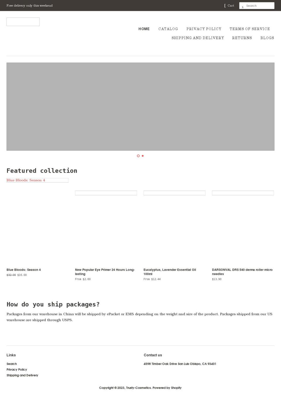 trusty-cosmetics.myshopify.com shopify website screenshot