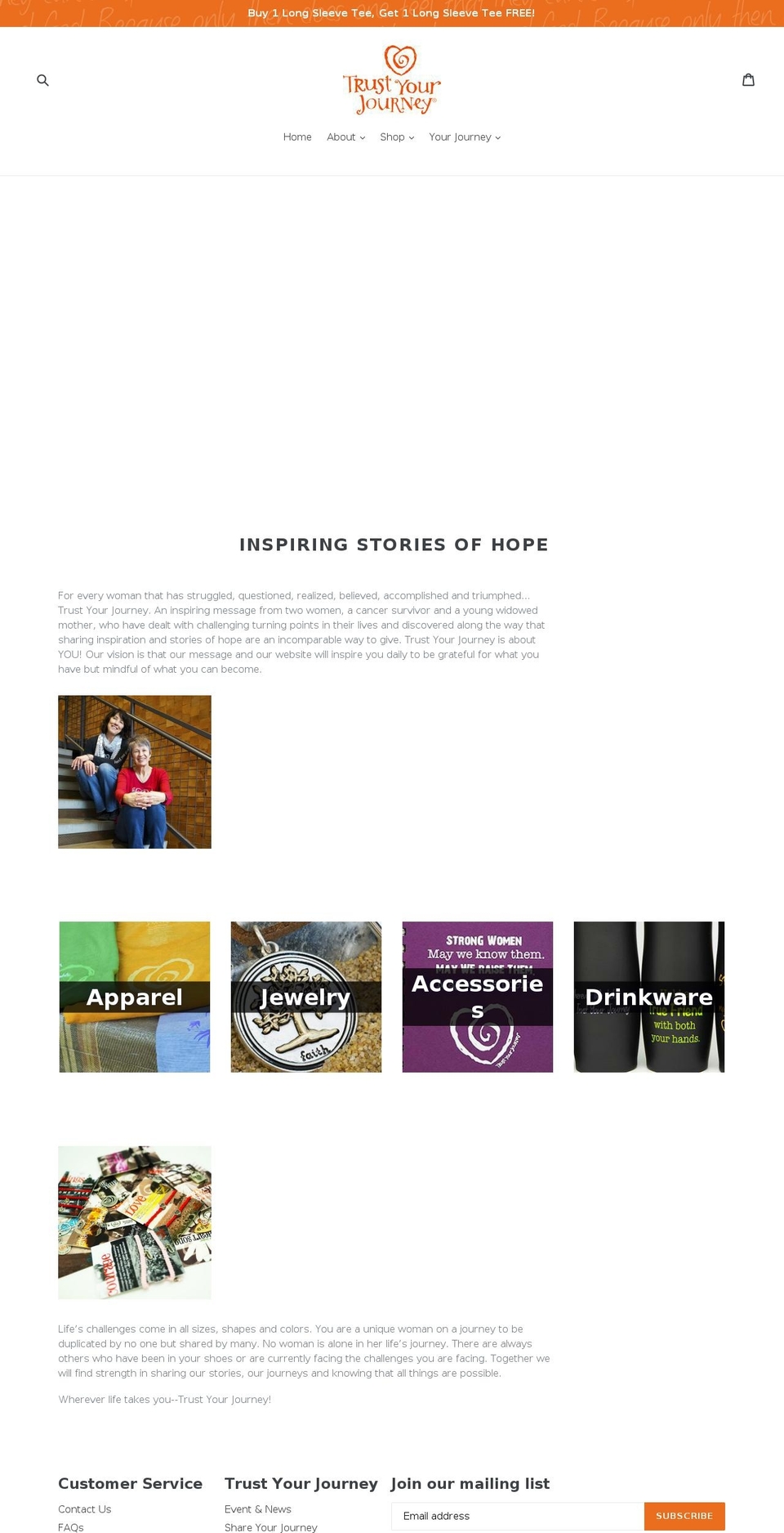 trustyourjourney.com shopify website screenshot