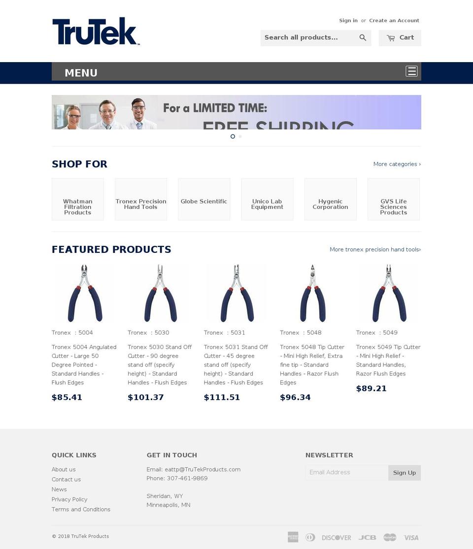 trutekproducts.com shopify website screenshot