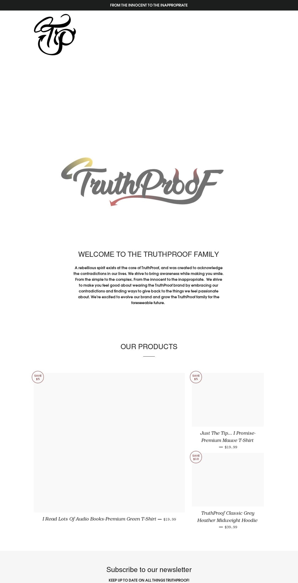 truth-proof.com shopify website screenshot