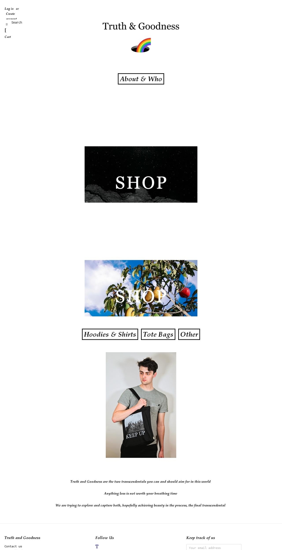 truthandgoodness.com shopify website screenshot