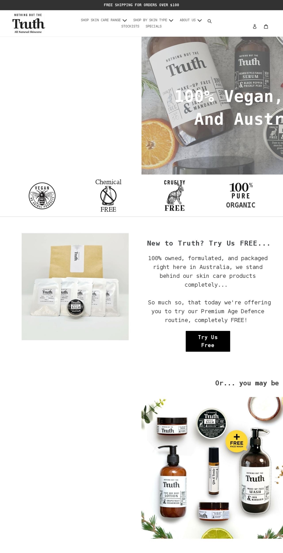 truthcosmetics.com.au shopify website screenshot