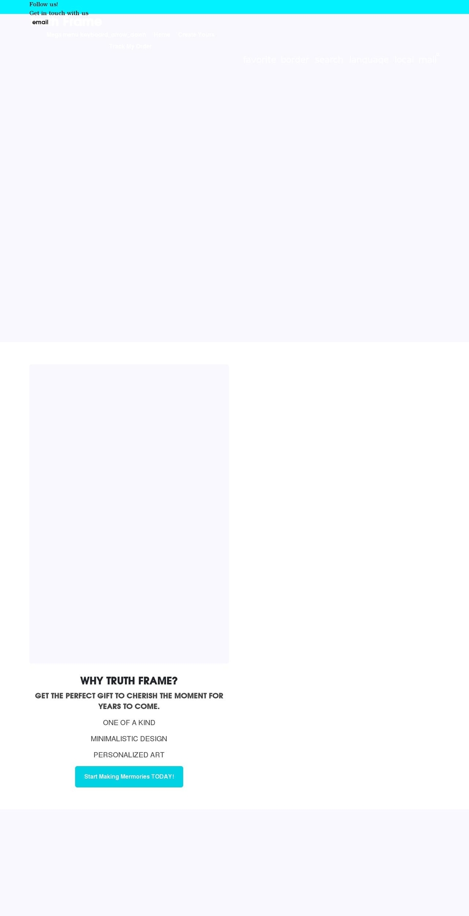 truthframe.com shopify website screenshot