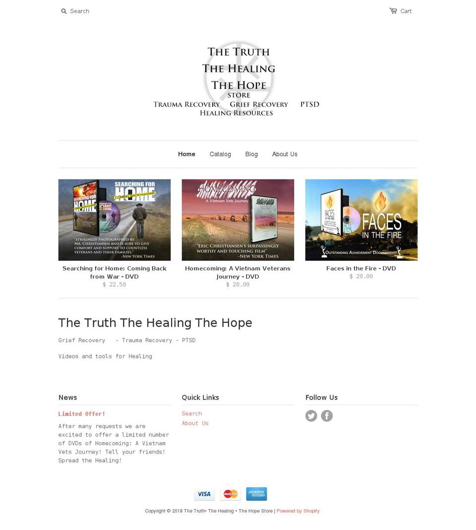 truthhealinghope.com shopify website screenshot