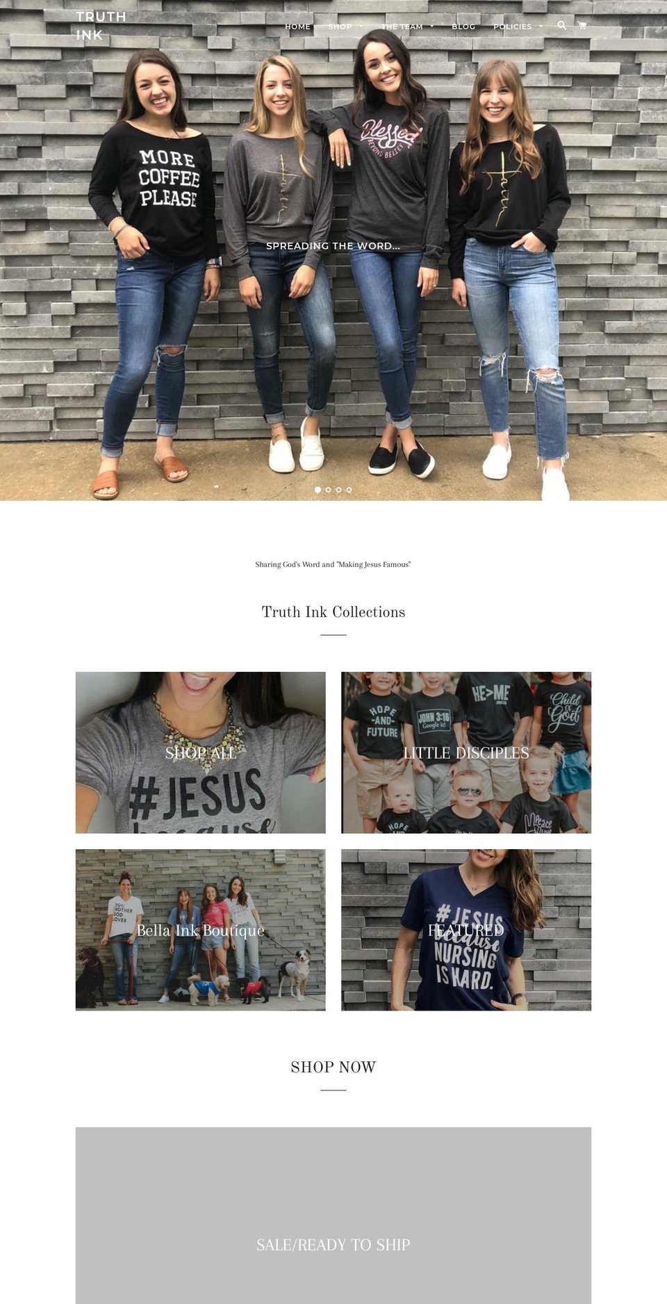 truthinkapparel.com shopify website screenshot