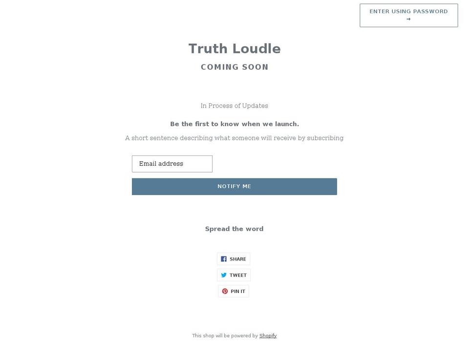 truthloudly.com shopify website screenshot