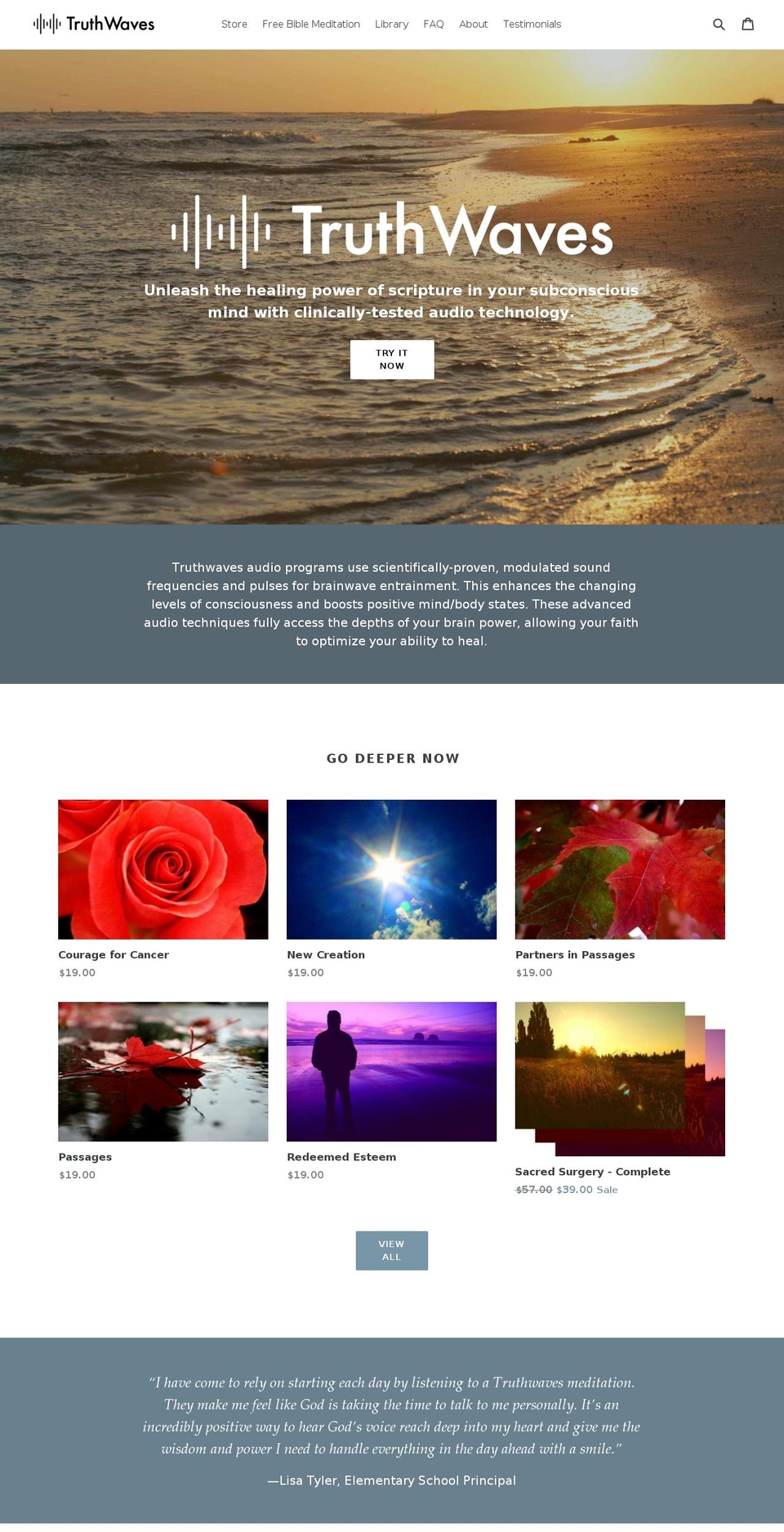 truthwaves.com shopify website screenshot