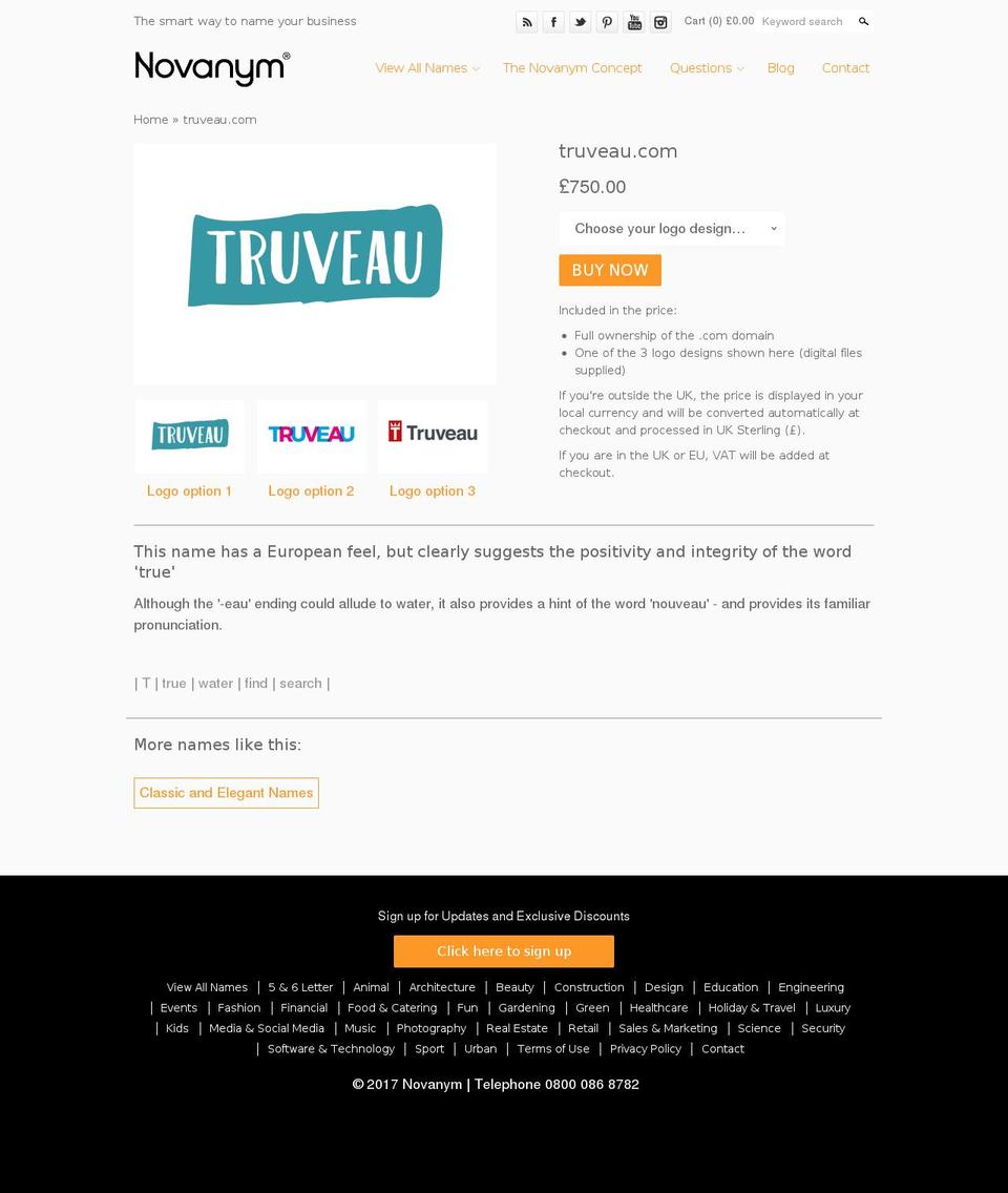 truveau.com shopify website screenshot