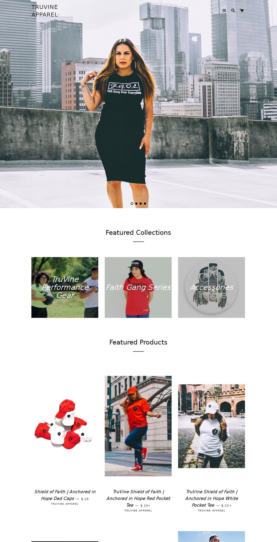 truvineapparel.com shopify website screenshot