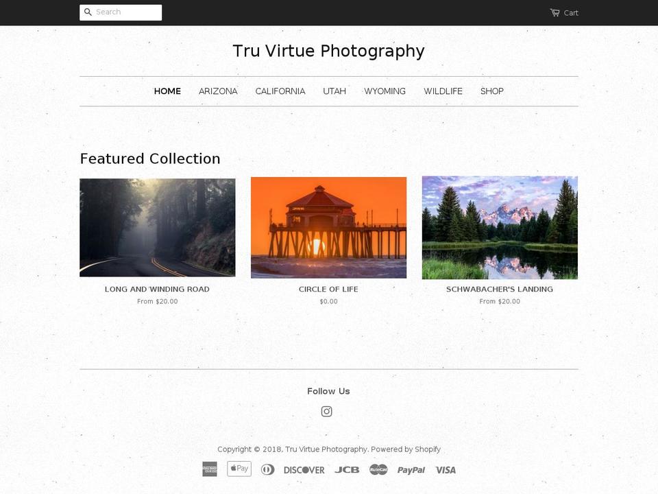 truvirtuephotography.com — Shopify storefront screenshot