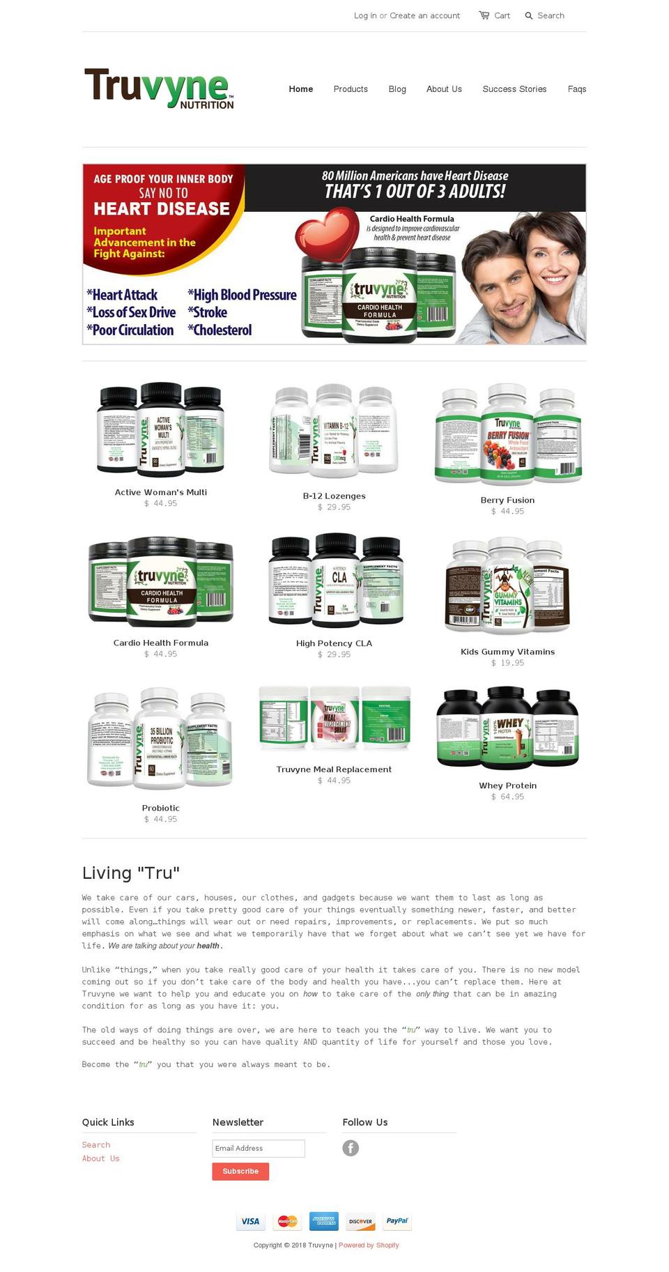 truvynenutrition.com — Shopify storefront screenshot