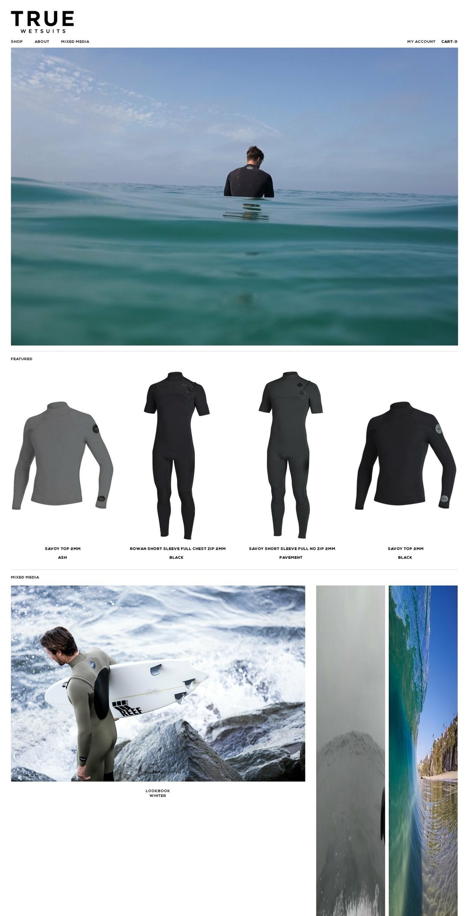 Mega Theme Shopify theme site example truwetsuits.com