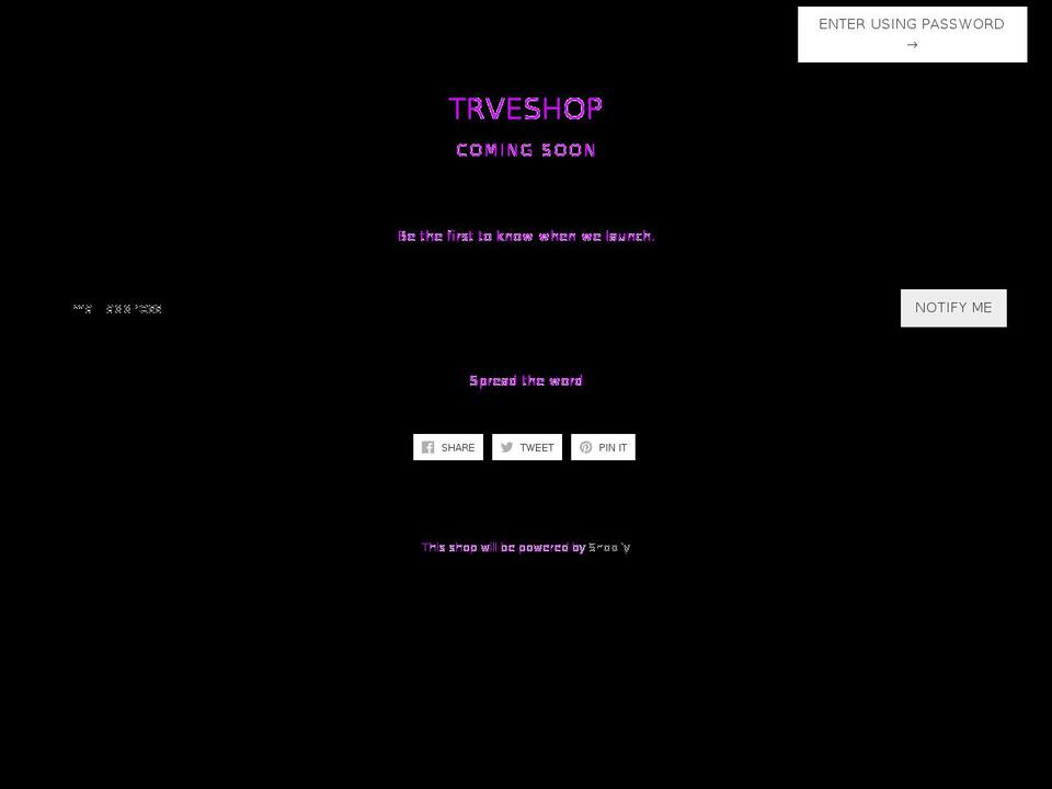 trveshop.com — Shopify storefront screenshot