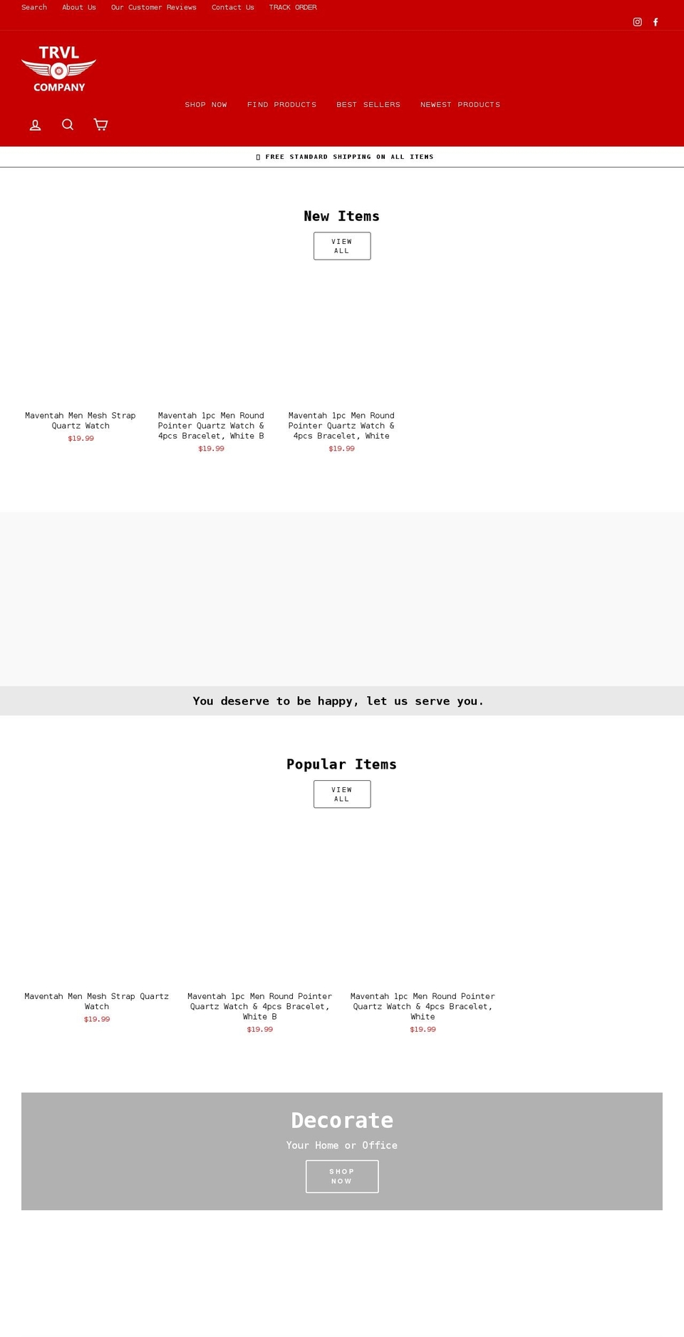 trvlcompany.com shopify website screenshot