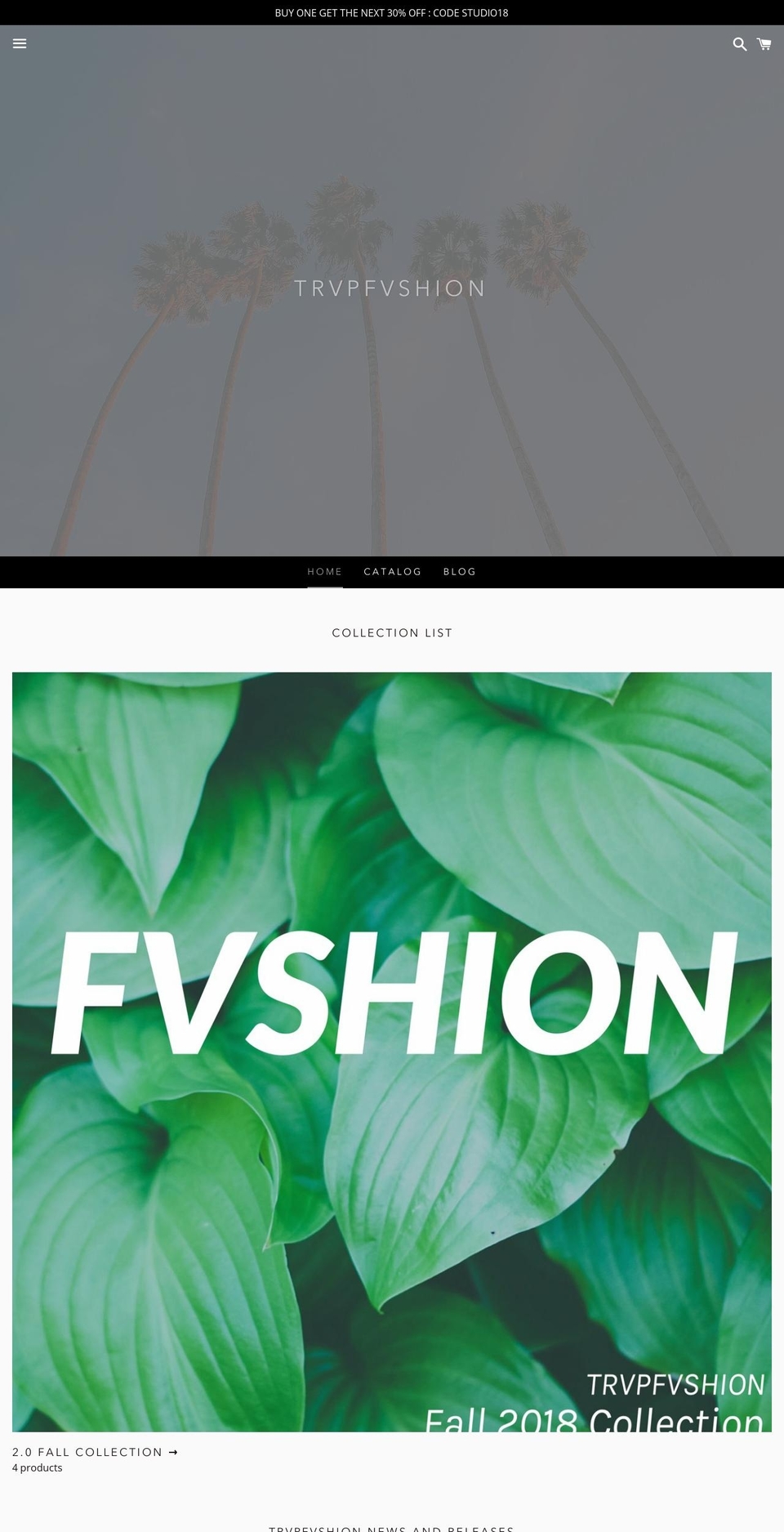 trvpfvshion.com — Shopify storefront screenshot