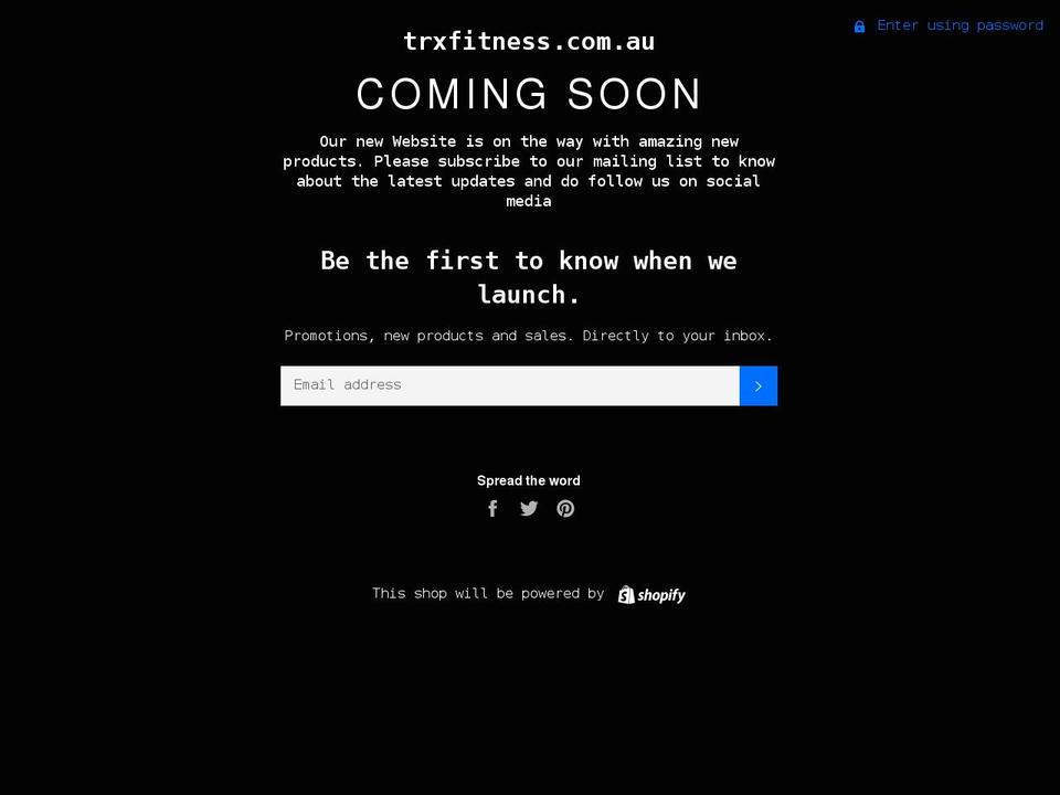 trxfitness.com.au shopify website screenshot