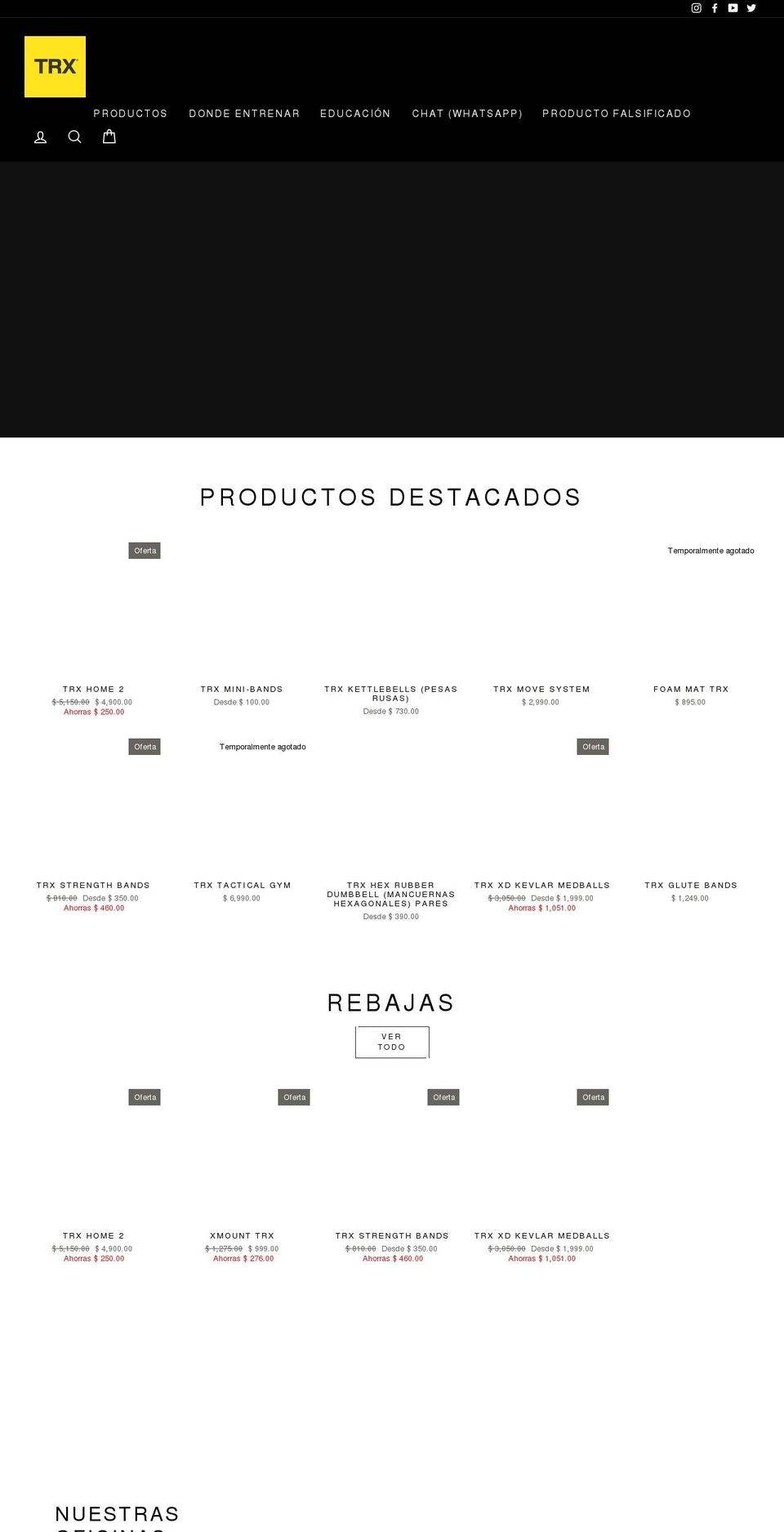 trxmexico.com shopify website screenshot