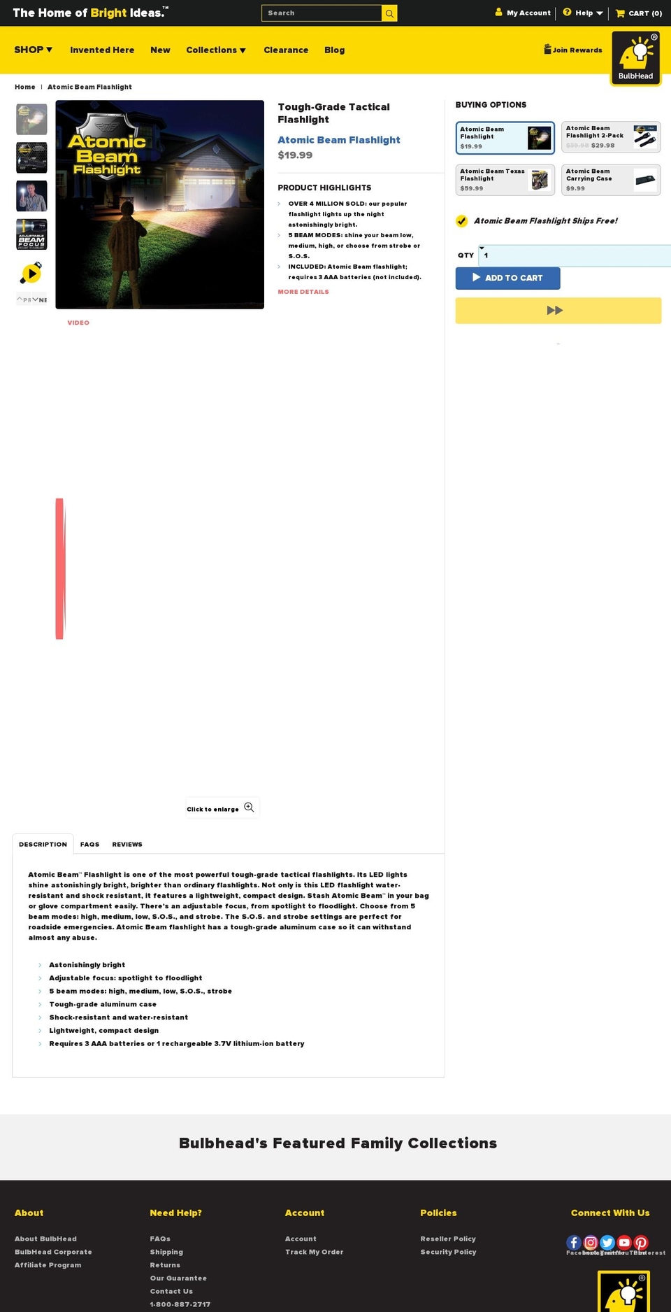 tryatomicbeam.com shopify website screenshot