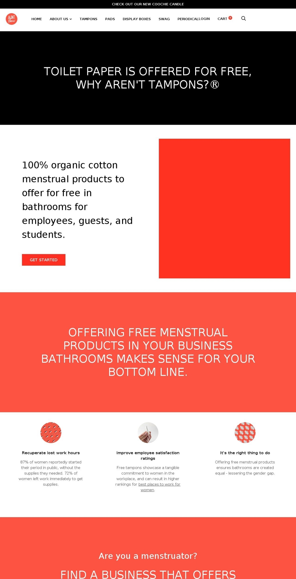tryauntflow.org shopify website screenshot