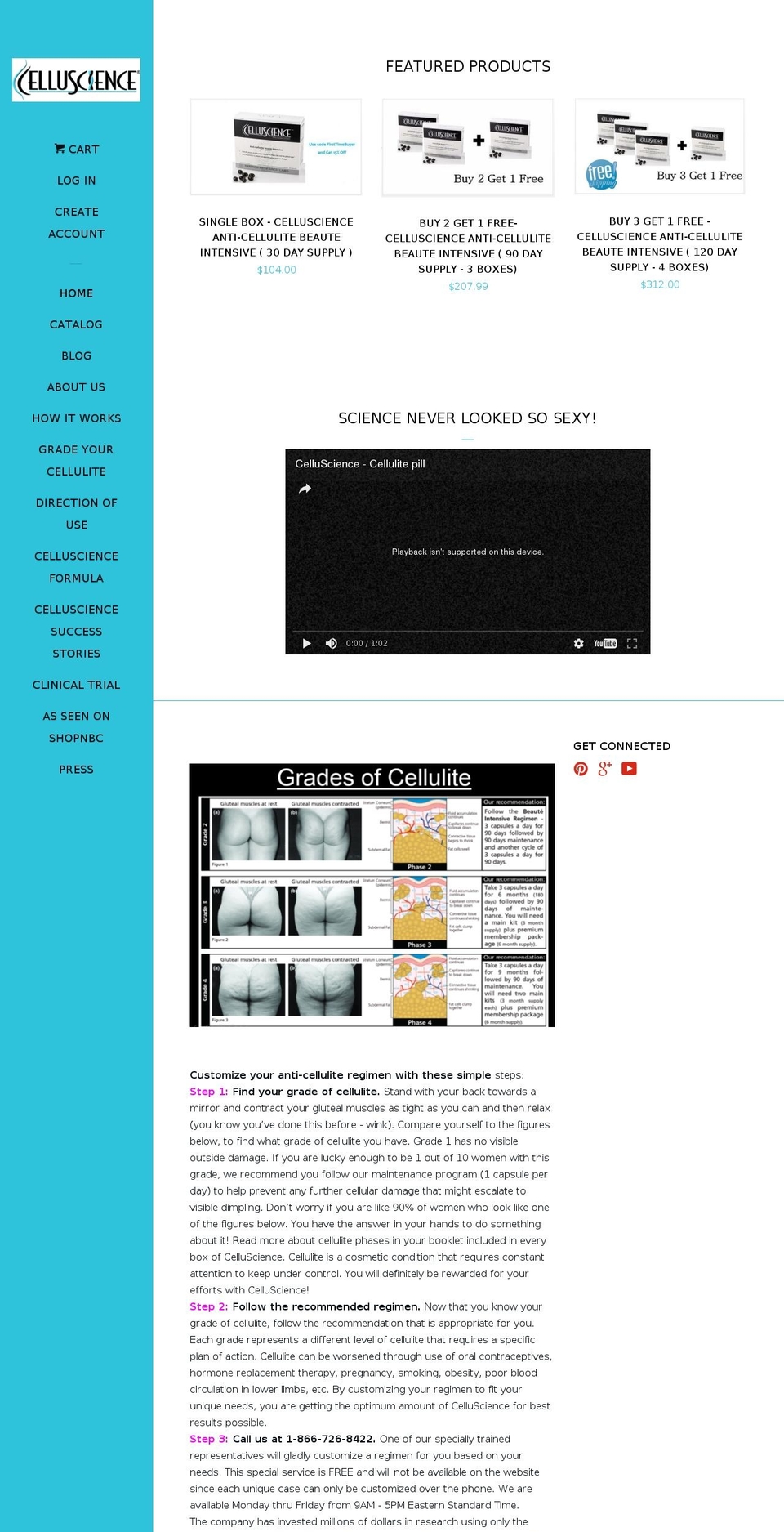trycelluscience.com shopify website screenshot
