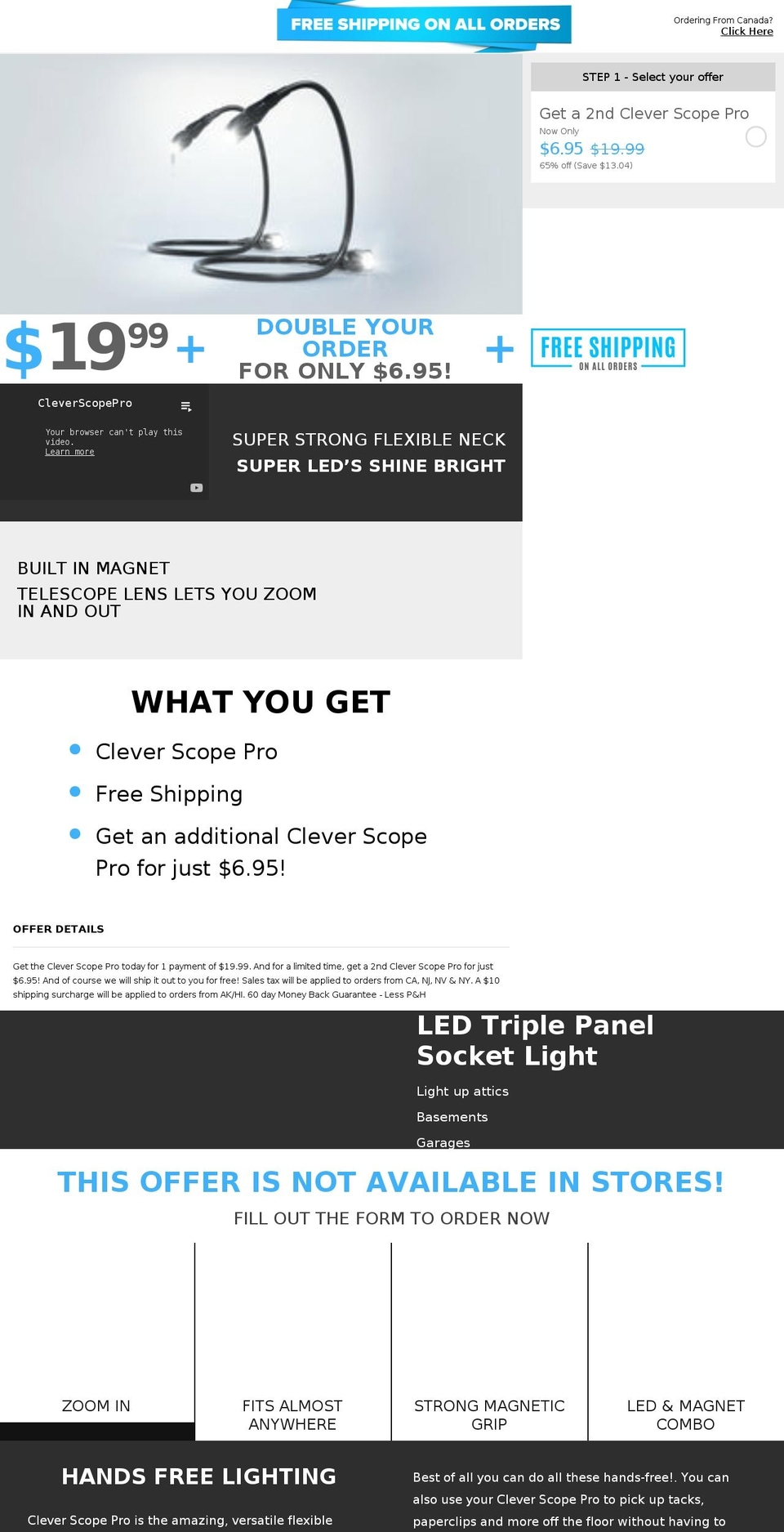 trycleverscope.com shopify website screenshot