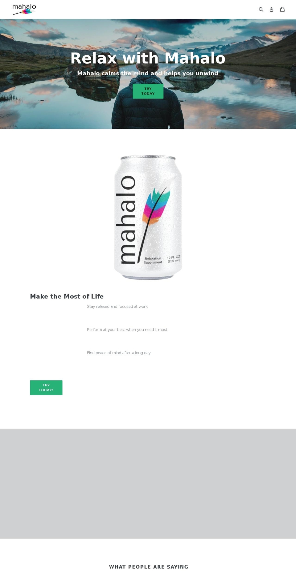 trymahalo.com — Shopify storefront screenshot