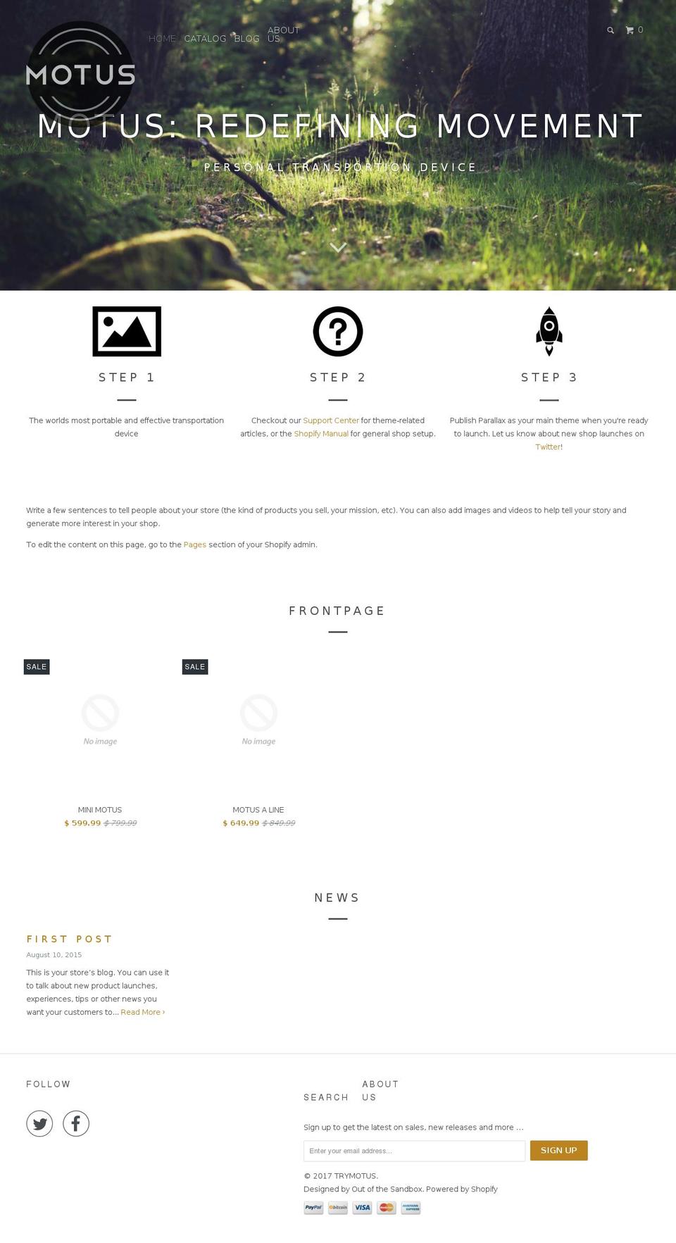 trymotus.com shopify website screenshot