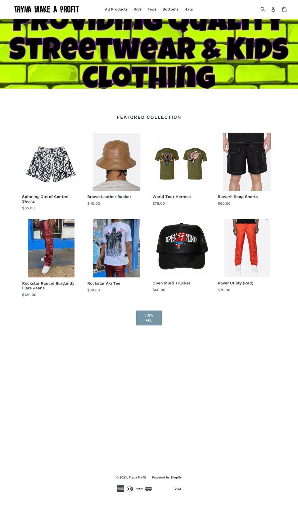 trynamakeaprofit.com shopify website screenshot