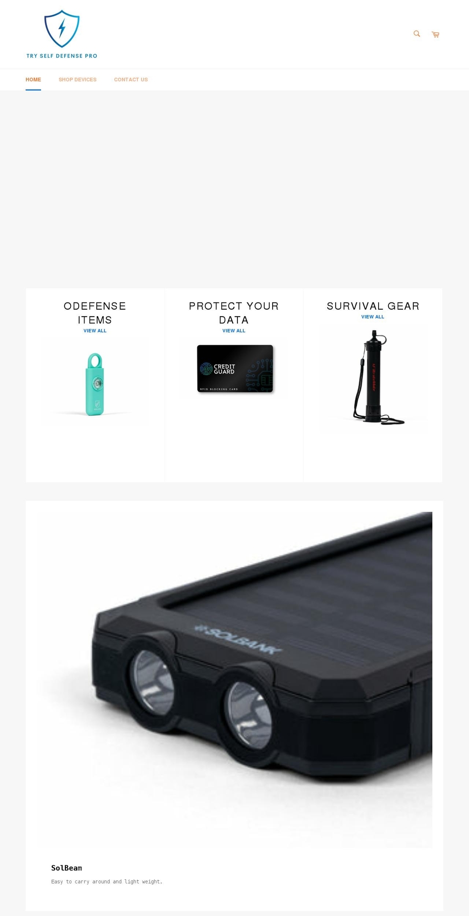 tryselfdefensepro.com shopify website screenshot