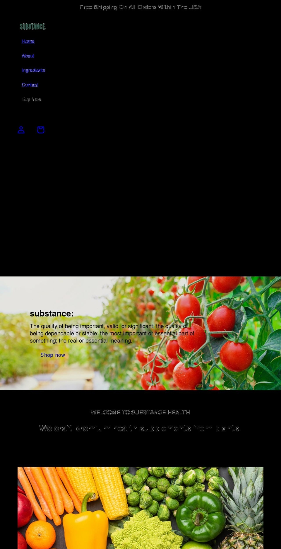 trysubstance.com shopify website screenshot