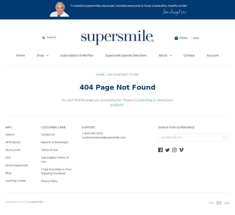 trysupersmile.com — Shopify storefront screenshot