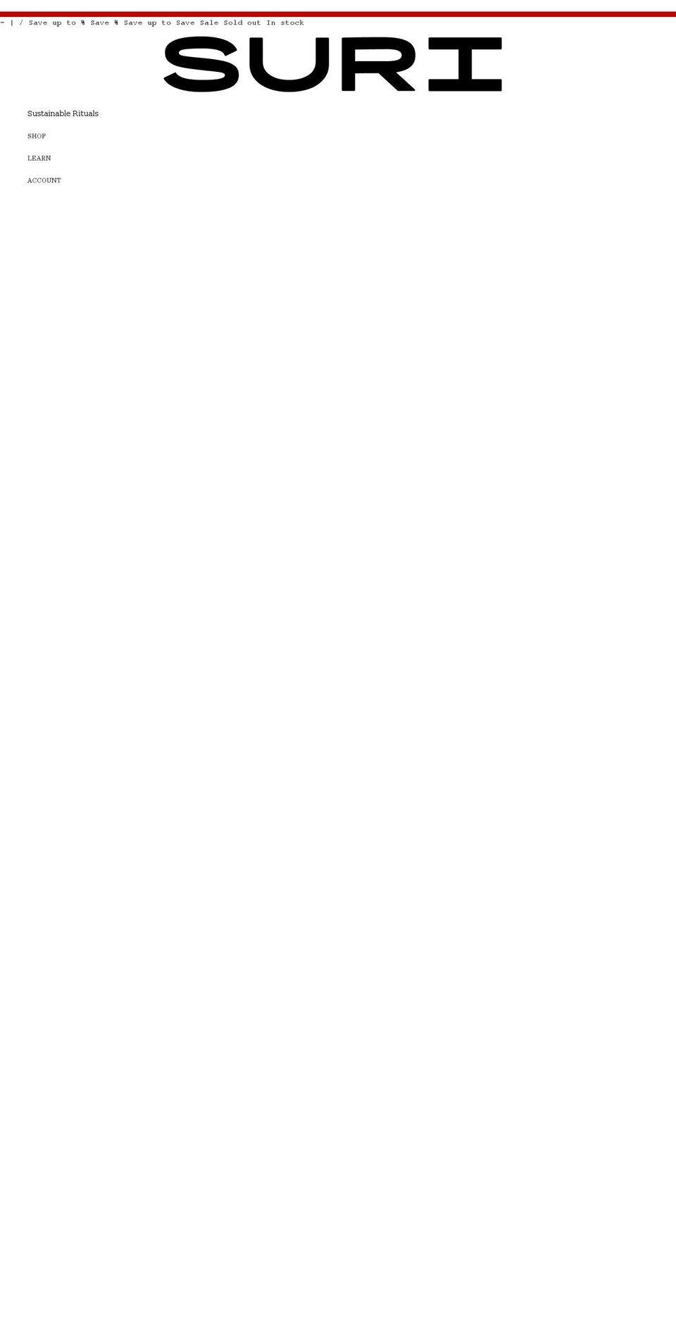 trysuri.com shopify website screenshot